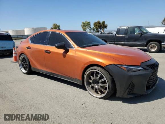 2021 Lexus IS 350 F Sport with VIN JTHGZ1B22M5048535, listed as a Copart auction lot 53753575 with 40,715 mi miles and Salvage title. Bid and sale history available at DreamBid. Image 4.