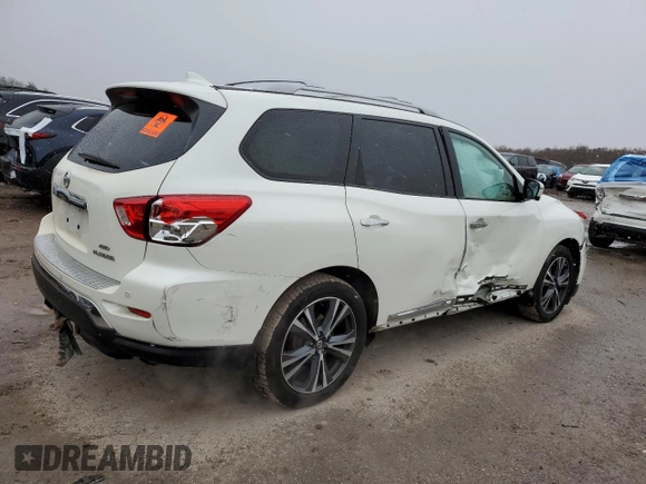 2020 Nissan Pathfinder Platinum with VIN 5N1DR2DM0LC623651, listed as a Copart auction lot 82106934 with 75,844 mi miles and Salvage Title. Bid and sale history available at carsss.com. Image 3.