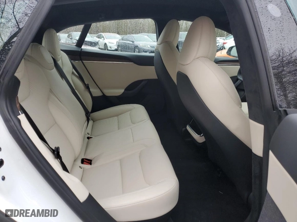 2022 Tesla Model S with VIN 5YJSA1E55NF460540, listed as a Copart auction lot 49691445 with 56,336 mi miles and Salvage Title. Bid and sale history available at carsss.com. Image 11.