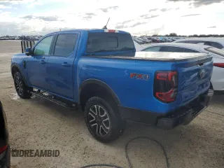 2024 Ford Ranger LARIAT with VIN 1FTER4KH8RLE14371, listed as a Copart auction lot 75082574 with 5,455 mi miles and Non Repairable. Bid and sale history available at carsss.com. Image 2.