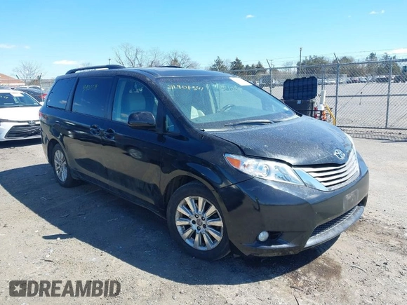 2012 Toyota Sienna XLE with VIN 5TDDK3DC1CS047105, listed as a IAAI auction lot 41901541 with 176,476 mi miles. Bid and sale history available at carsss.com. Image 1.
