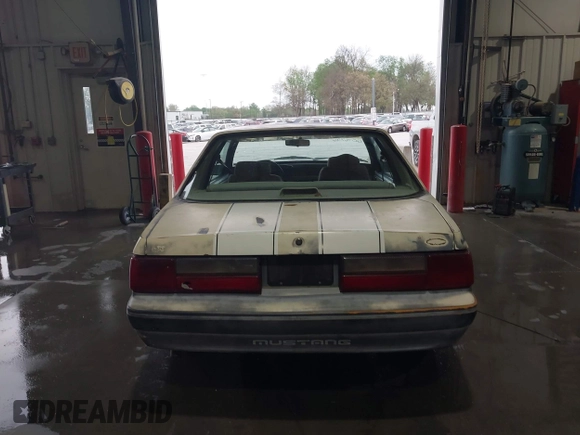 1989 Ford Mustang with VIN 1FABP40A3KF188992, listed as a IAAI auction lot 42076796 with 43,676 mi miles and . Bid and sale history available at DreamBid. Image 16.