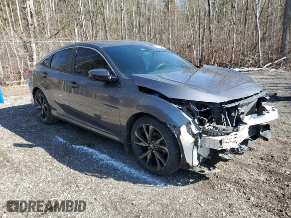 2019 Honda Civic Sedan Sport with VIN 2HGFC2F83KH015571, listed as a Copart auction lot 48197865 with 96,046 mi miles and Salvage Title. Bid and sale history available at carsss.com. Image 4.