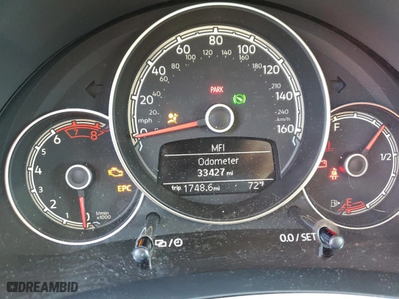 2017 Volkswagen Beetle 1.8T SE with VIN 3VWJ17AT5HM611196, listed as a Copart auction lot 75110544 with 33,427 mi miles and Salvage Title. Bid and sale history available at carsss.com. Image 9.
