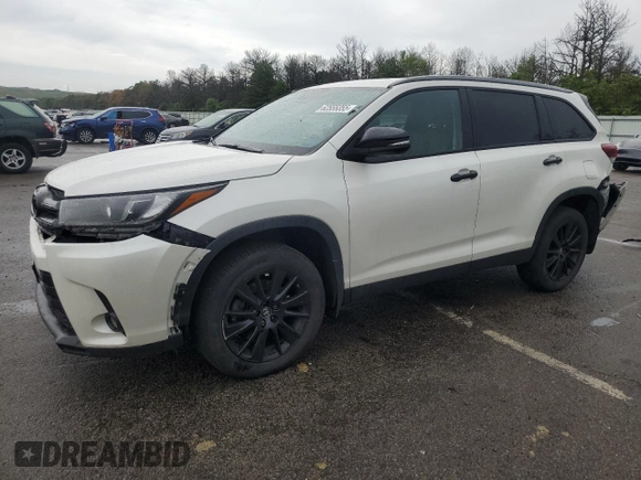 2019 Toyota Highlander SE with VIN 5TDJZRFH3KS975667, listed as a Copart auction lot 62555355 with 40,912 mi miles and Salvage title. Bid and sale history available at DreamBid. Image 1.