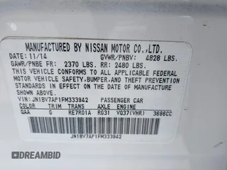 2015 Infiniti Q50 with VIN JN1BV7AP1FM333942, listed as a IAAI auction lot 42310734 with 111,592 mi miles and . Bid and sale history available at DreamBid. Image 9.