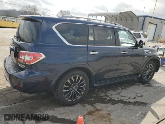 2020 Nissan Armada Platinum z VIN JN8AY2NF4L9360852, wystawiony jako Copart lot #49326305 z przebiegiem 67 569 mil mil oraz Szkoda całkowita • Salvage title. Historia ofert i sprzedaży dostępna na DreamBid. Obrazek 3.