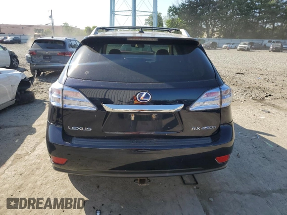 2010 Lexus RX 450h with VIN JTJBC1BA4A2016006, listed as a Copart auction lot 61825525 with Not provided miles and Salvage title. Bid and sale history available at DreamBid. Image 6.