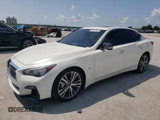 2019 Infiniti Q50 Luxe z VIN JN1EV7AP7KM514843, wystawiony jako Copart lot #59312525 z przebiegiem 70 839 mil mil oraz Szkoda całkowita • Salvage title. Historia ofert i sprzedaży dostępna na DreamBid. Obrazek 1.