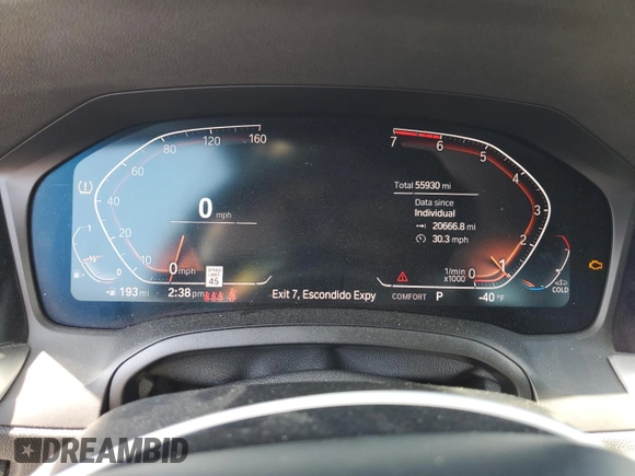2020 BMW 3 Series 330i with VIN WBA5R1C08LFH41897, listed as a Copart auction lot 50094785 with 55,930 mi miles and Salvage Title. Bid and sale history available at carsss.com. Image 9.