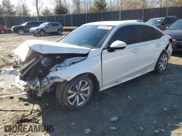 2022 Honda Civic Sedan LX with VIN 2HGFE2F28NH570722, listed as a Copart auction lot 44599195 with 50,495 mi miles and Salvage Title. Bid and sale history available at carsss.com. Image 1.