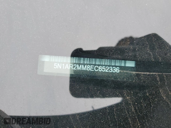 2014 Nissan Pathfinder Platinum with VIN 5N1AR2MM8EC652336, listed as a Copart auction lot 56291315 with 72,770 mi miles and Salvage title. Bid and sale history available at DreamBid. Image 14.