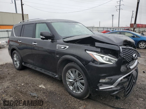 2019 Infiniti QX80 LUXE with VIN JN8AZ2NE0K9229405, listed as a Copart auction lot 78054433 with 65,108 mi miles. Bid and sale history available at carsss.com. Image 4.