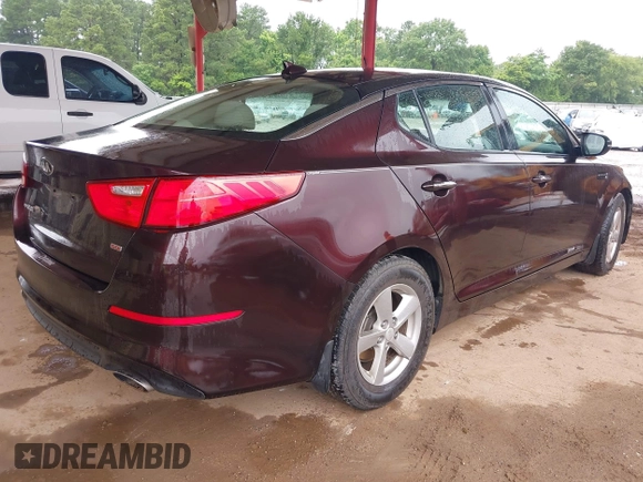 2015 Kia Optima LX with VIN 5XXGM4A70FG471577, listed as a IAAI auction lot 42440620 with 155,330 mi miles and . Bid and sale history available at DreamBid. Image 4.