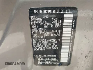 2013 Infiniti QX56 with VIN JN8AZ2NE4D9060623, listed as a IAAI auction lot 42231609 with 229,360 mi miles and . Bid and sale history available at DreamBid. Image 9.