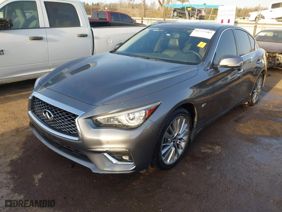 2018 Infiniti Q50 3.0t LUXE with VIN JN1EV7AR2JM612159, listed as a IAAI auction lot 41777503 with 68,667 mi miles. Bid and sale history available at carsss.com. Image 17.