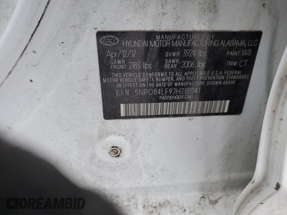 2018 Hyundai Elantra SEL with VIN 5NPD84LF9JH218041, listed as a Copart auction lot 50718655 with 120,220 mi miles and Salvage Title. Bid and sale history available at DreamBid. Image 12.