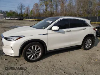 2021 Infiniti QX50 Luxe z VIN 3PCAJ5BB3MF114918, wystawiony jako Copart lot #52162535 z przebiegiem 44 420 mil mil oraz Szkoda całkowita • Salvage title. Historia ofert i sprzedaży dostępna na DreamBid. Obrazek 1.