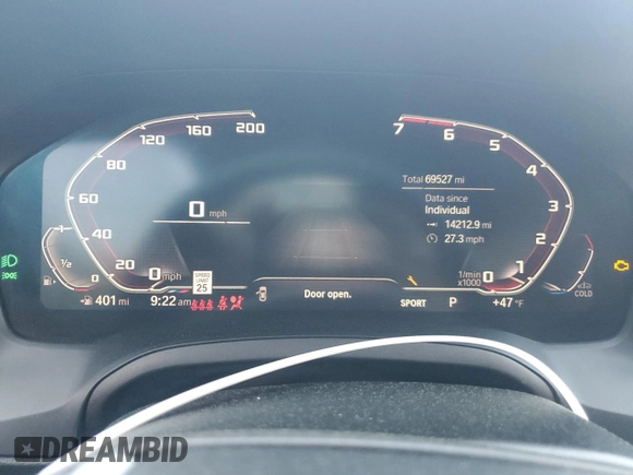 2019 BMW 3 Series 330i xDrive with VIN WBA5R7C56KAJ83409, listed as a Copart auction lot 50089875 with 69,527 mi miles and Salvage Title. Bid and sale history available at carsss.com. Image 9.