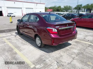 2022 Mitsubishi Mirage ES with VIN ML32FUFJ2NHF06037, listed as a IAAI auction lot 42346408 with 23,066 mi miles and . Bid and sale history available at DreamBid. Image 3.
