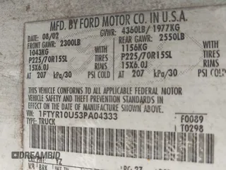 2003 Ford Ranger XL with VIN 1FTYR10U53PA04333, listed as a IAAI auction lot 42108320 with 242,282 mi miles. Bid and sale history available at carsss.com. Image 9.