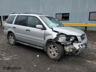 2004 Honda Pilot EX with VIN 2HKYF18414H619195, listed as a Copart auction lot 48593955 with 205,396 mi miles and Salvage Title. Bid and sale history available at carsss.com. Image 4.