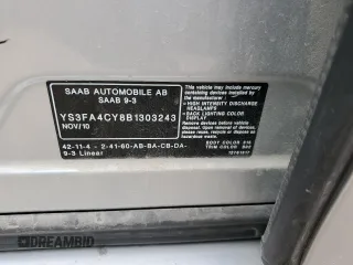 2011 Saab 9-3 z VIN YS3FA4CY8B1303243, wystawiony jako Copart lot #77708614 z przebiegiem 183 633 mil mil oraz Szkoda całkowita • Salvage title. Historia ofert i sprzedaży dostępna na DreamBid. Obrazek 12.