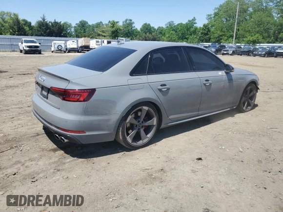 2019 Audi S4 Premium Plus with VIN WAUB4AF45KA082007, listed as a Copart auction lot 55275724 with 25,115 mi miles and Salvage Title. Bid and sale history available at carsss.com. Image 3.