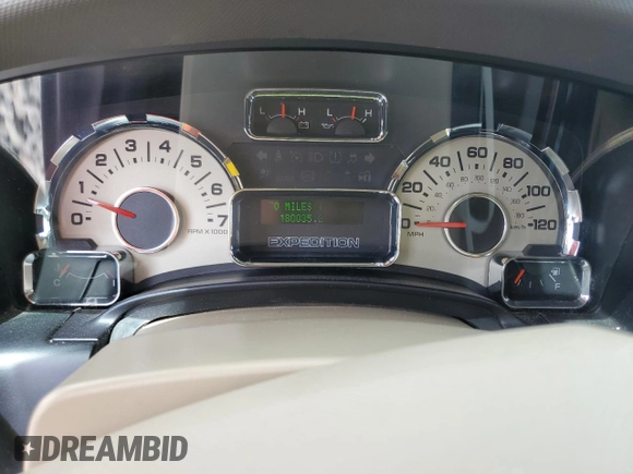 2013 Ford Expedition XLT with VIN 1FMJU1J54DEF38584, listed as a Copart auction lot 54978985 with 180,035 mi miles and Salvage title. Bid and sale history available at DreamBid. Image 9.