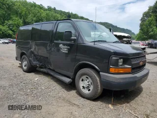 2015 Chevrolet Express Passenger LS with VIN 1GAWGPFG0F1141701, listed as a Copart auction lot 62818685 with 63,219 mi miles and Salvage title. Bid and sale history available at DreamBid. Image 4.