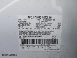 2018 Ford Edge SE with VIN 2FMPK3G94JBC00485, listed as a IAAI auction lot 41935781 with 1 mi miles. Bid and sale history available at carsss.com. Image 9.