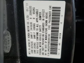 2011 Acura TSX с VIN JH4CU2F60BC005160, выставлен на аукционе Copart как лот 48685245 с пробегом 36 704 миль миль и Чистый • Clean title. История ставок и продаж доступна на DreamBid. Изображение 12.