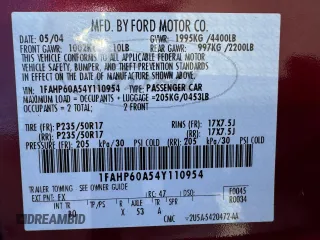 2004 Ford Thunderbird Deluxe with VIN 1FAHP60A54Y110954, listed as a Copart auction lot 47539135 with 26,244 mi miles and Salvage Title. Bid and sale history available at carsss.com. Image 15.