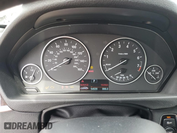 2015 BMW 3 Series 328i xDrive with VIN WBA3B5C53FF960590, listed as a Copart auction lot 54687145 with 54,520 mi miles and Salvage title. Bid and sale history available at DreamBid. Image 9.