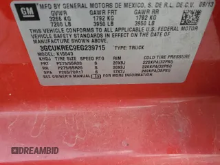 2014 Chevrolet Silverado 1500 LT with VIN 3GCUKREC9EG239715, listed as a Copart auction lot 55322815 with 80,122 mi miles and Salvage Title. Bid and sale history available at DreamBid. Image 12.