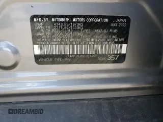 2022 Mitsubishi Outlander ES with VIN JA4APUAU8NU021052, listed as a Copart auction lot 48695825 with 57,554 mi miles and Salvage title. Bid and sale history available at DreamBid. Image 13.