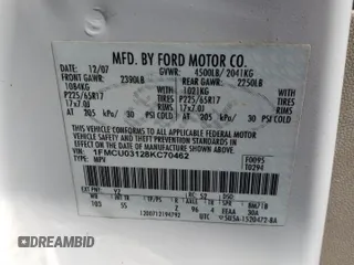 2008 Ford Escape XLT с VIN 1FMCU03128KC70462, выставлен на аукционе Copart как лот 57118055 с пробегом 215 790 миль миль и Списание • Salvage title. История ставок и продаж доступна на DreamBid. Изображение 13.