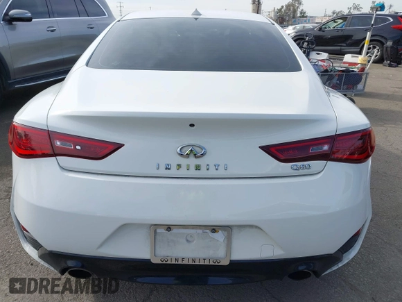 2018 Infiniti Q60 Luxe with VIN JN1CV7EK6JM200248, listed as a IAAI auction lot 41383059 with 55,459 mi miles and . Bid and sale history available at carsss.com. Image 15.