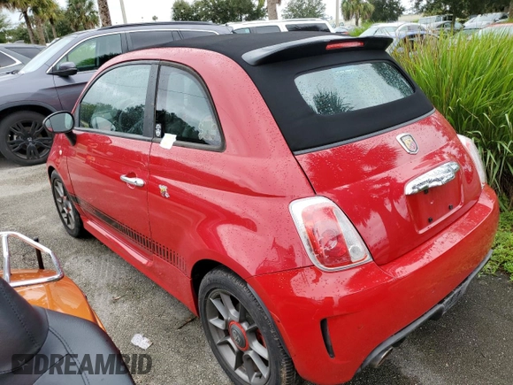 2013 FIAT 500 Abarth with VIN 3C3CFFJH4DT633956, listed as a Copart auction lot 74962744 with Not provided miles and Non repairable. Bid and sale history available at DreamBid. Image 2.