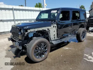 2022 Jeep Wrangler Unlimited Sahara Altitude with VIN 1C4HJXEG4NW137512, listed as a Copart auction lot 56037115 with Not provided miles and Salvage title. Bid and sale history available at DreamBid. Image 1.