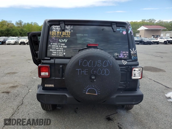 2023 Jeep Wrangler Sport S with VIN 1C4HJXDN6PW618252, listed as a Copart auction lot 55939455 with 69,681 mi miles and Salvage title. Bid and sale history available at DreamBid. Image 6.