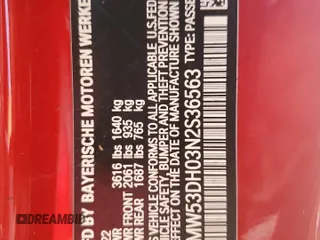 2022 MINI Hardtop Cooper S z VIN WMW53DH03N2S36563, wystawiony jako Copart lot #74345444 z przebiegiem Nie podano mil oraz Nie do naprawy • Non repairable. Historia ofert i sprzedaży dostępna na DreamBid. Obrazek 14.