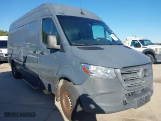 2019 Mercedes-Benz Sprinter Cargo Van with VIN WD4PF1CD7KP128348, listed as a IAAI auction lot 40745607 with 104,971 mi miles. Bid and sale history available at carsss.com. Image 1.