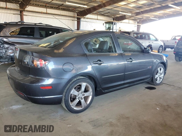 2005 Mazda 3 s with VIN JM1BK323051292729, listed as a Copart auction lot 46918825 with 168,205 mi miles and Clean Title. Bid and sale history available at carsss.com. Image 3.
