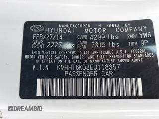 2014 Hyundai Genesis Coupe R-Spec z VIN KMHHT6KD3EU118357, wystawiony jako IAAI lot #40970527 z przebiegiem 94 174 mil mil oraz . Historia ofert i sprzedaży dostępna na DreamBid. Obrazek 9.