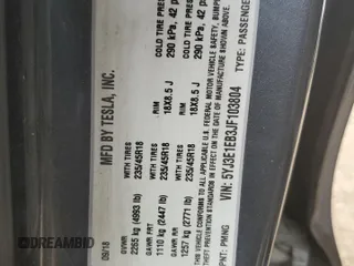 2018 Tesla Model 3 Long Range Battery z VIN 5YJ3E1EB3JF103804, wystawiony jako Copart lot #83752134 z przebiegiem 128 507 mil mil oraz Szkoda całkowita • Salvage title. Historia ofert i sprzedaży dostępna na DreamBid. Obrazek 13.