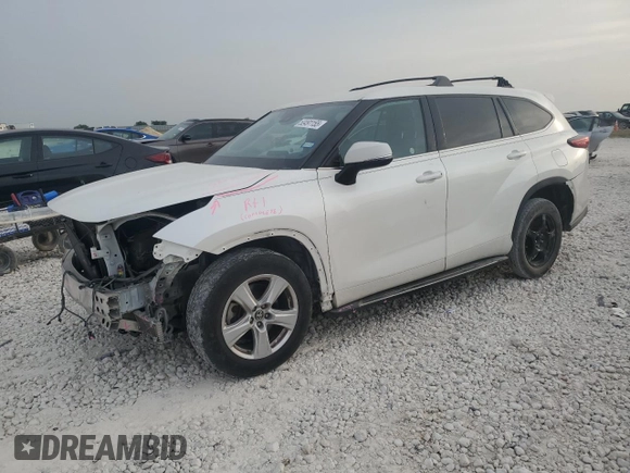2020 Toyota Highlander LE with VIN 5TDZZRAHXLS027648, listed as a Copart auction lot 53491155 with 92,710 mi miles and Salvage title. Bid and sale history available at DreamBid. Image 1.