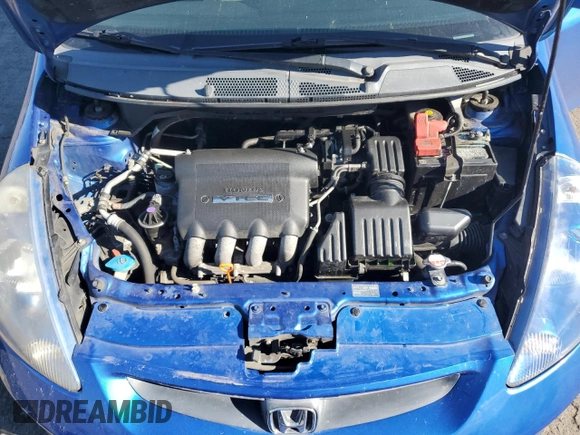 2007 Honda Fit Sport with VIN JHMGD38657S041976, listed as a Copart auction lot 48258825 with 151,075 mi miles and Salvage title. Bid and sale history available at DreamBid. Image 11.
