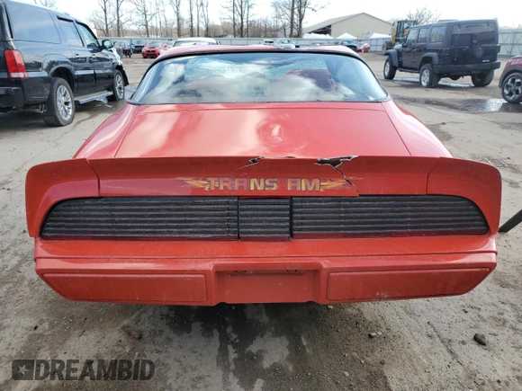 1980 Pontiac Firebird с VIN 2W87WAN106269, выставлен на аукционе Copart как лот 52419195 с пробегом 95 865 миль миль и Списание • Salvage title. История ставок и продаж доступна на DreamBid. Изображение 6.