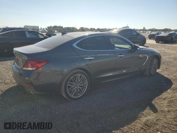 2021 Genesis G70 2.0T with VIN KMTG64LA0MU074883, listed as a Copart auction lot 42581875 with 30,885 mi miles and Non Repairable. Bid and sale history available at carsss.com. Image 3.